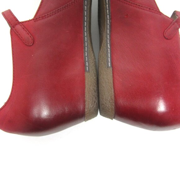 Dansko Loralie 37 US 6.5 7 Burnished Red Leather Hidden Wedge Mary Jane VGUC - Picture 11 of 16